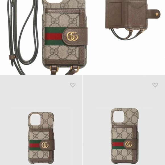 GUCCI UNISEX IPHONE 12 PRO MAX OPHIDIA WALLET CASE ON A LEATHER STRAP - Picture 10 of 16